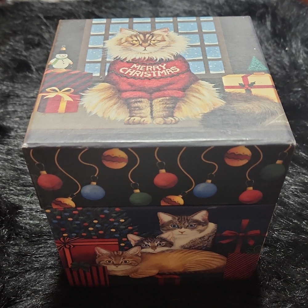 Festive Cat Gift Box. Bob's BOXES. CHRISTMAS CATS.